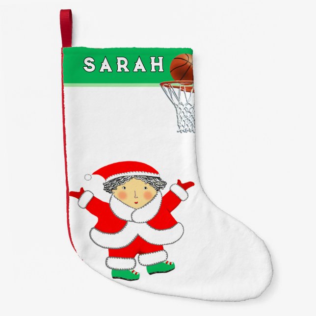 Basketball Small Christmas Stocking (Front)