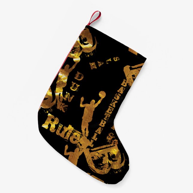 BASKETBALL      SMALL CHRISTMAS STOCKING (Front (Hanging))