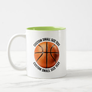 Basketball & Small Text LIME GREEN 11oz Custom Two-Tone Coffee Mug