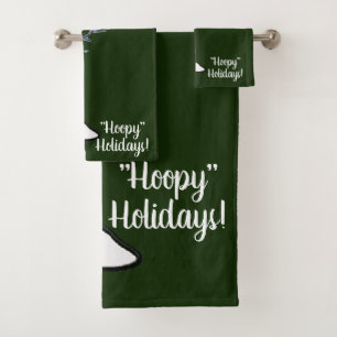 Basketball Snowman Christmas Bath Towel Set