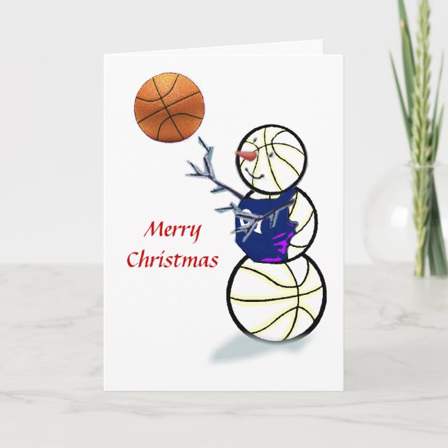 Basketball Snowman Christmas Cards (Front)