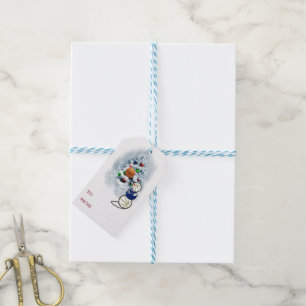 Basketball Snowman Christmas Gift Tags