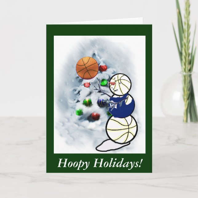 Basketball Snowman Christmas Holiday Card (Front)