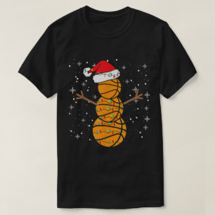 Basketball Snowman Christmas Holiday Design T-Shirt