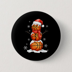 Basketball Snowman Christmas Holiday Srts Xmas Paj 6 Cm Round Badge