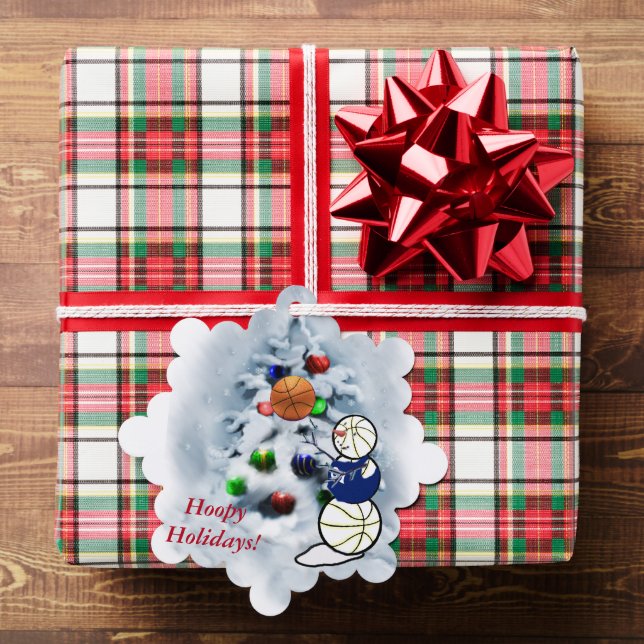 Basketball Snowman Christmas Tree Decoration Card (Insitu (Gift))