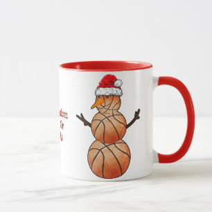 Basketball Snowman Xmas s Christmas Sports Mug