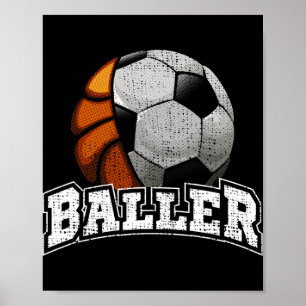 Basketball Soccer Funny  Poster