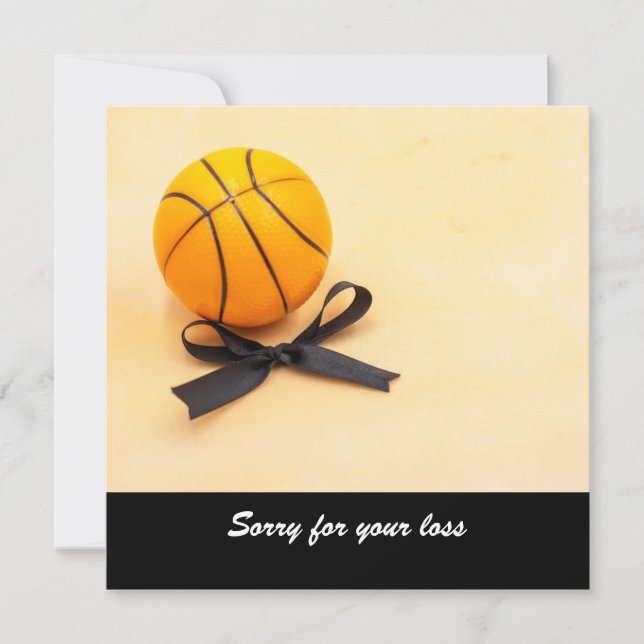 Basketball sorry for your loss with black ribbon card (Front)