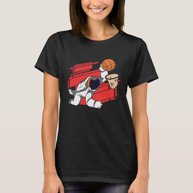 basketball spaceman space T-Shirt (Front)