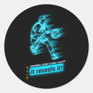 Basketball Spirit Classic Round Sticker