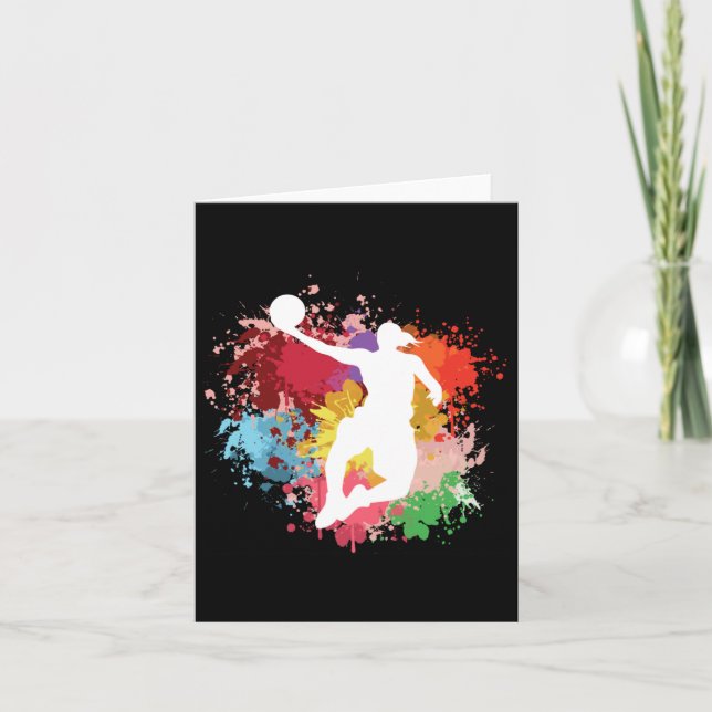 Basketball Splash Watercolor  Card (Front)