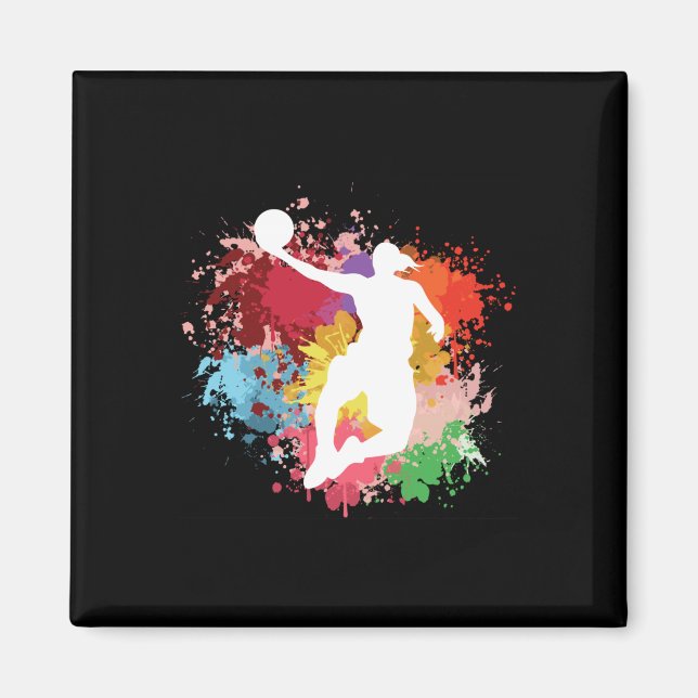 Basketball Splash Watercolor  Magnet (Front)
