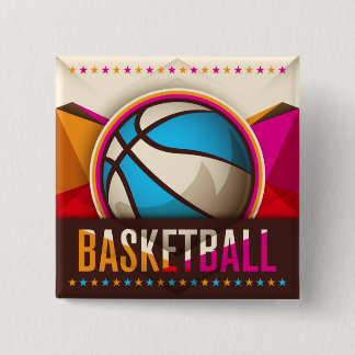 Basketball Sport Ball Game Cool Abstract 15 Cm Square Badge