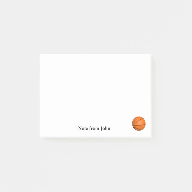 Basketball Sport Theme Custom Name Text Post-it Notes (Front)