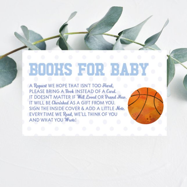 Basketball Sports Baby Shower Books For Baby Card (Creator Uploaded)