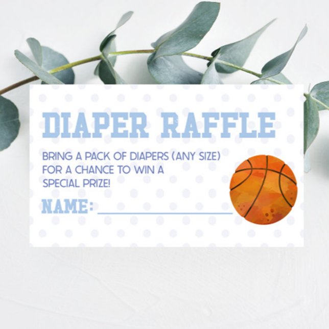 Basketball Sports Baby Shower Diaper Raffle Enclosure Card (Creator Uploaded)