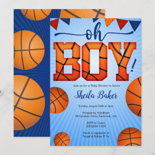 Basketball Sports Baby Shower Invitation - Oh Boy