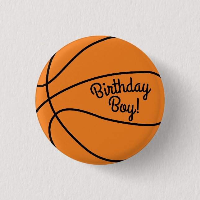 Basketball Sports Birthday Boy Party 3 Cm Round Badge (Front)