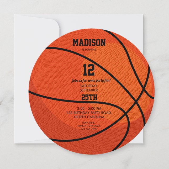 Basketball Sports Birthday Party  Invitation (Front)