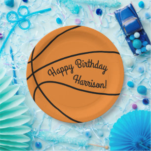 Basketball Sports Birthday Party Paper Plate