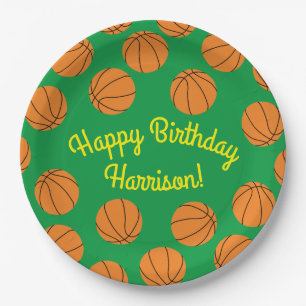 Basketball Sports Birthday Party Paper Plate