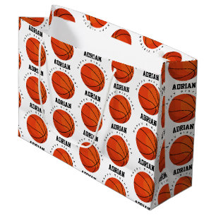 Basketball Sports Birthday Party Personalised Name Large Gift Bag