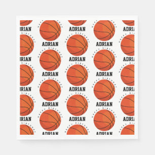Basketball Sports Birthday Party Personalised Name Napkin