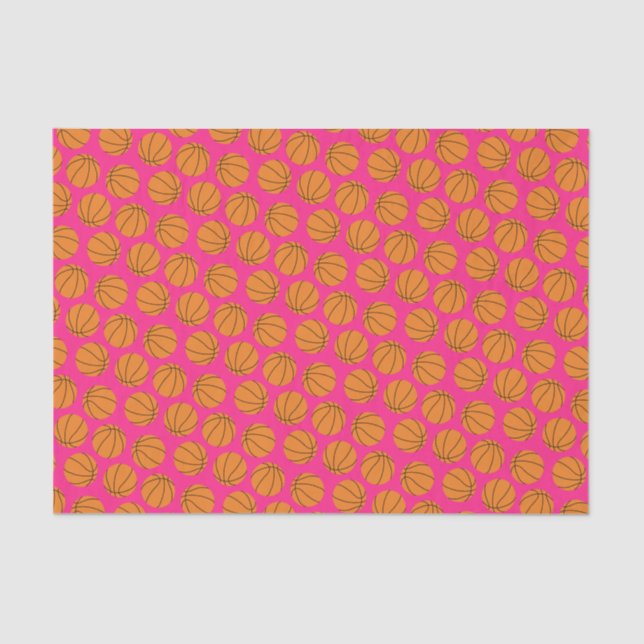 Basketball Sports Birthday Party Pink Tissue Paper (Front)