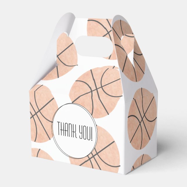 Basketball Sports Birthday Theme   Favour Box (Front Side)