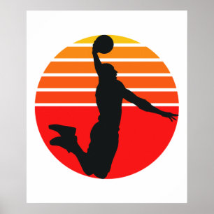 Basketball Sports Dunk Colourful Artwork Poster