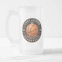 Basketball Sports Frosted Beer Mug Glass Drinkware