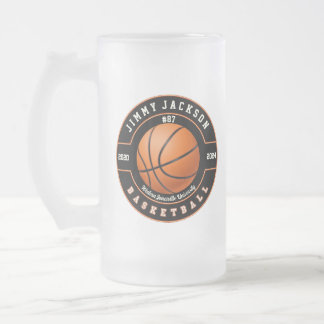 Basketball Sports Frosted Beer Mug Glass Drinkware