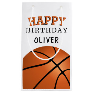 Basketball Sports Happy Birthday Name Small Gift Bag