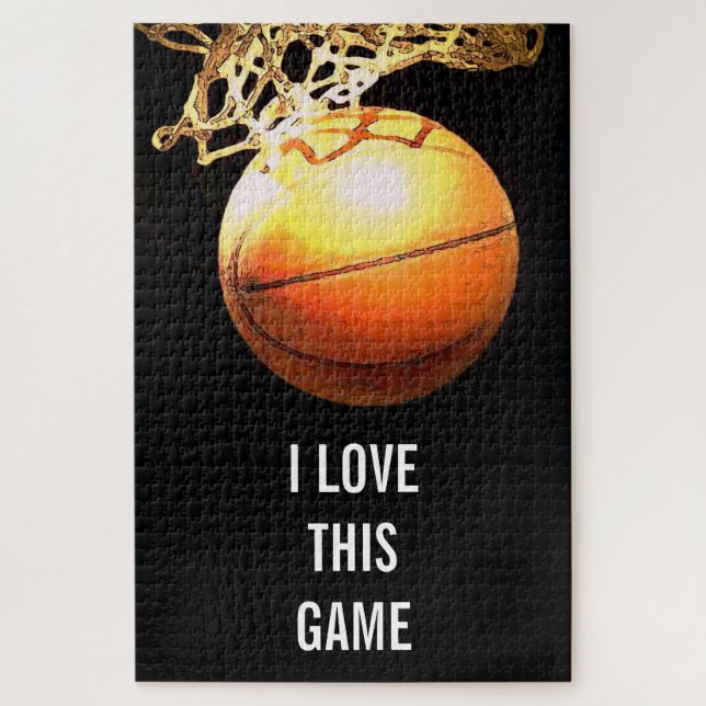 Basketball - Sports Illustration Art Jigsaw Puzzle (Vertical)