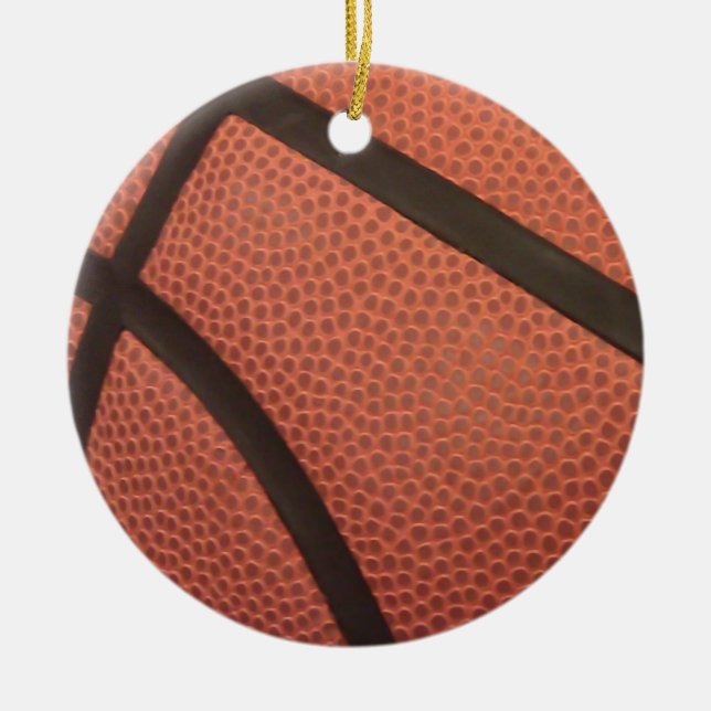 Basketball Sports Image Ceramic Tree Decoration (Front)