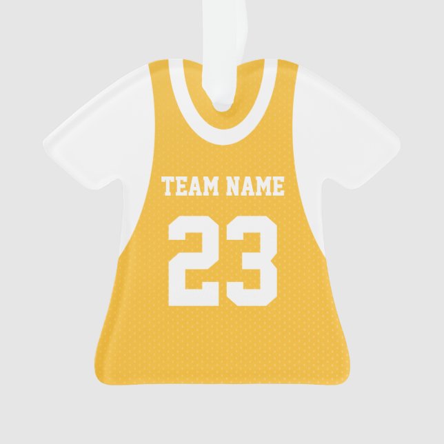 Basketball Sports Jersey Gold Ornament (Front)