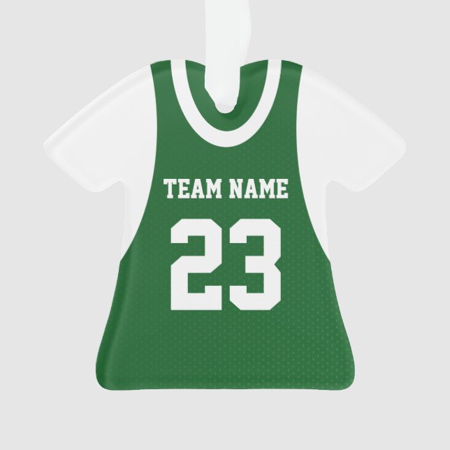Basketball Sports Jersey Green Ornament (Front)