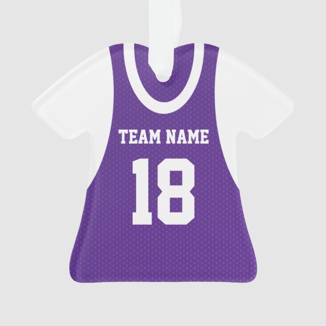 Basketball Sports Jersey Purple with Photo Ornament (Front)