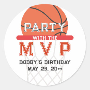 Basketball Sports Jumpman Theme Any Age Birthday Classic Round Sticker