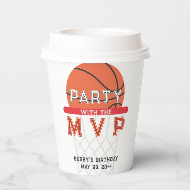 Basketball Sports Jumpman Theme Any Age Birthday Paper Cups (Back)