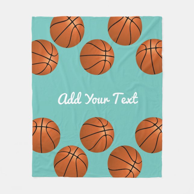  basketball sports lovers add your name or text  fleece blanket (Front)