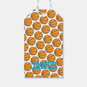Basketball Sports NAME Kids Party Fun Gift Tags