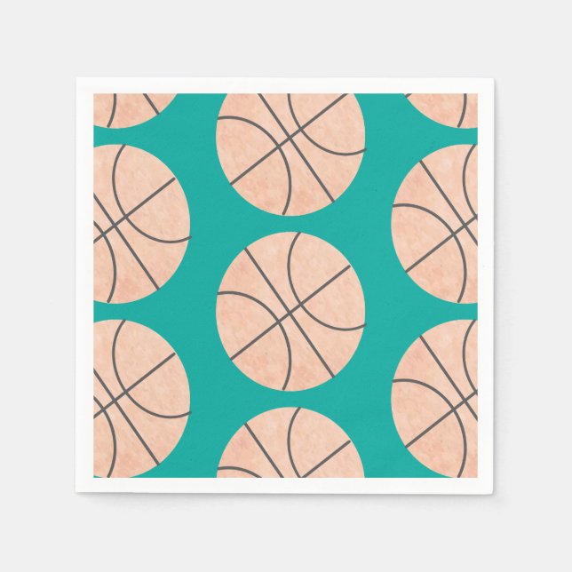 Basketball Sports Napkins Watercolor (Front)