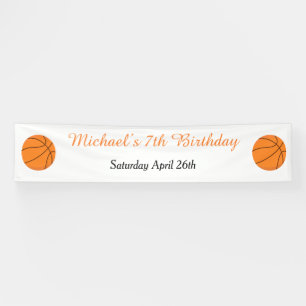 Basketball Sports Orange Birthday Banner
