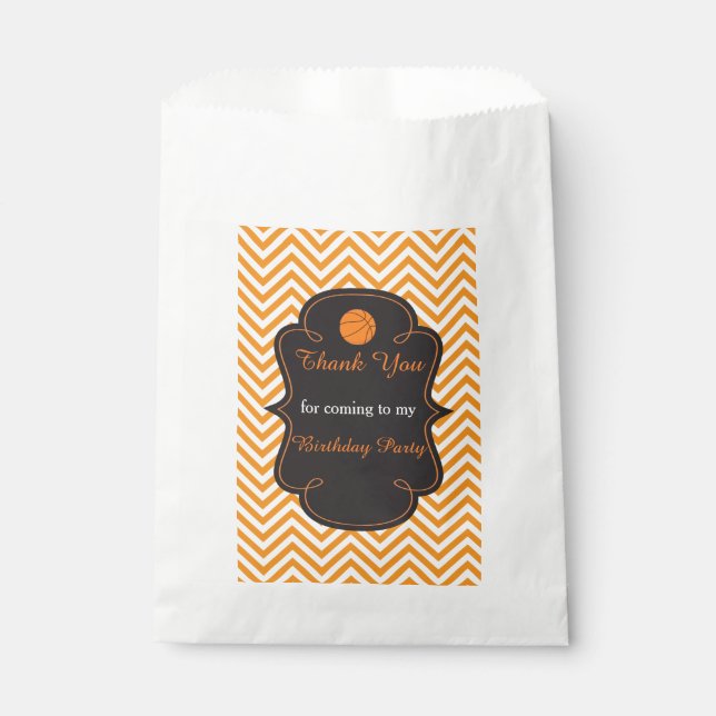 Basketball Sports Orange Favour Bags (Front)