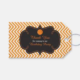 Basketball Sports Orange Gift Tag