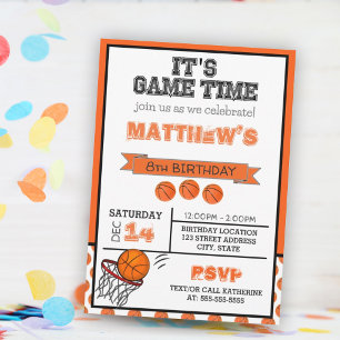 Basketball Sports Party Invitation