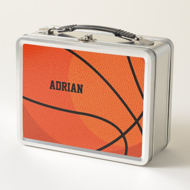 Basketball Sports Personalised  Metal Lunch Box (Front)