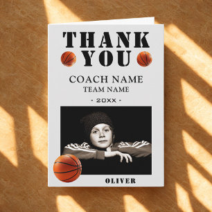 Basketball Sports Photo Coach  Thank You Card